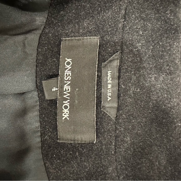 Double-breasted pea coat Jones New York dark charcoal size 4 - Picture 4 of 6